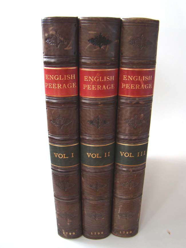 The English Peerage, 3 vols., 1st Edition, by T. Spilsbury & Son, London, 1790